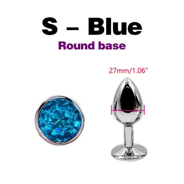 Stainless steel anal plug paired with soft velvet storage pouch