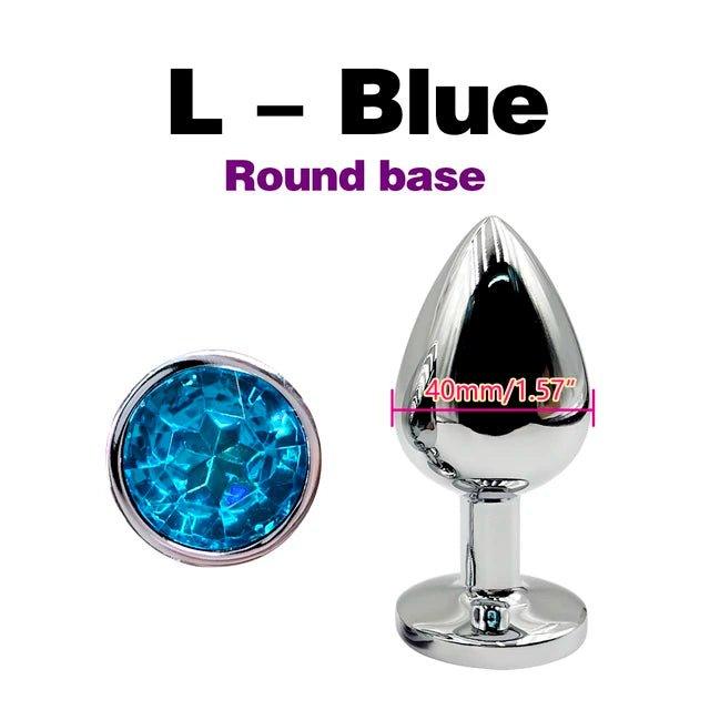 Decorative jewel-based stainless steel butt plug in premium finish