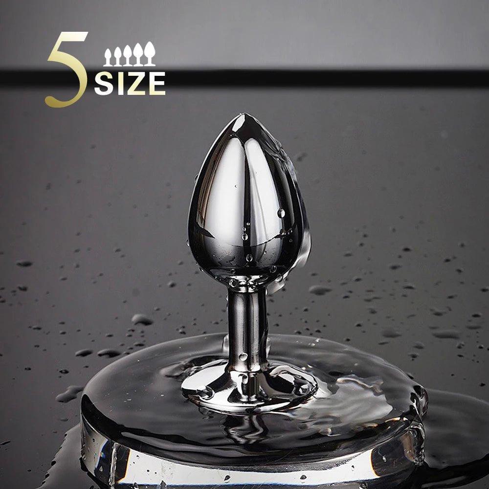 Metal Anal Plug with Gem Base NZ | Stainless Steel Jeweled Butt Plug | Seductiva Metal Anal Plug with Gem Base NZ | Stainless Steel Jeweled Butt Plug | Seductiva