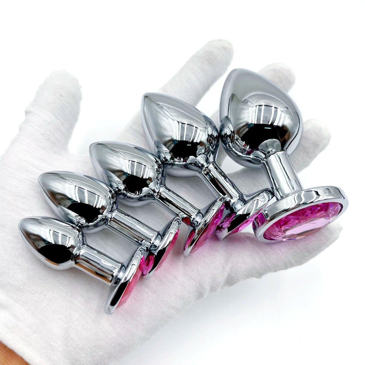 Seductiva jewel-based stainless steel anal plug in ergonomic design