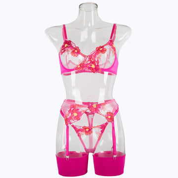 Underwire Contour Lace Embroidery Back Support Intimate Shaping Top
