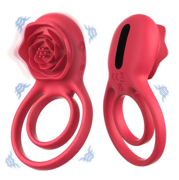Double penis cock rings with remote control shown in full front view