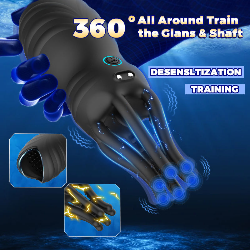 Octopus-style glans vibrator for men displayed in full view