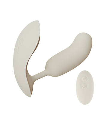Remote-controlled insertable vibrator for clitoral, G-spot, and C-spot dual-ended massager