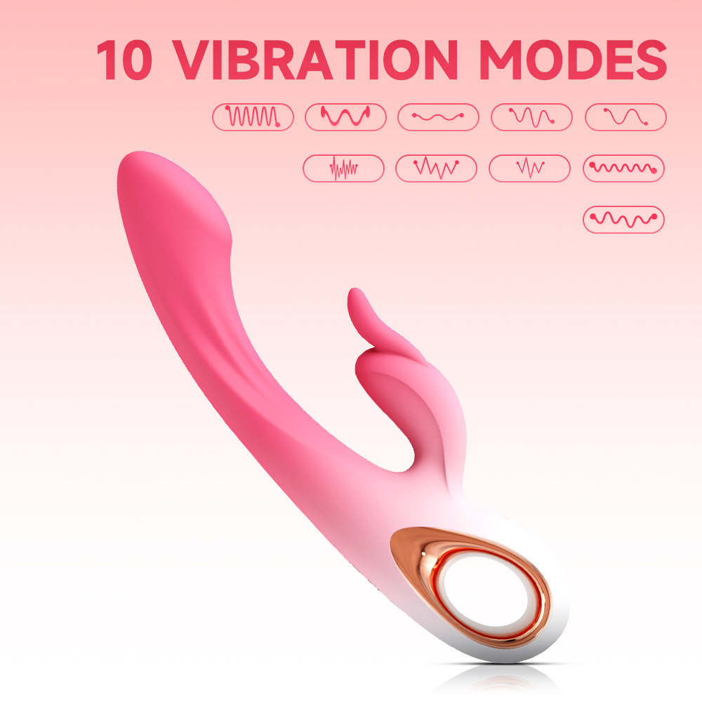 Soft Rabbit G-spot rabbit vibrator — 10 vibration modes feature graphic with vibration patterns