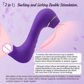 Waterproof 2-in-1 clitoral sucker and tongue licking vibrator splashing in water.