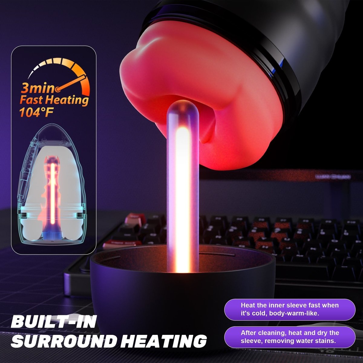 Seductiva male sex toy highlighting app control interface