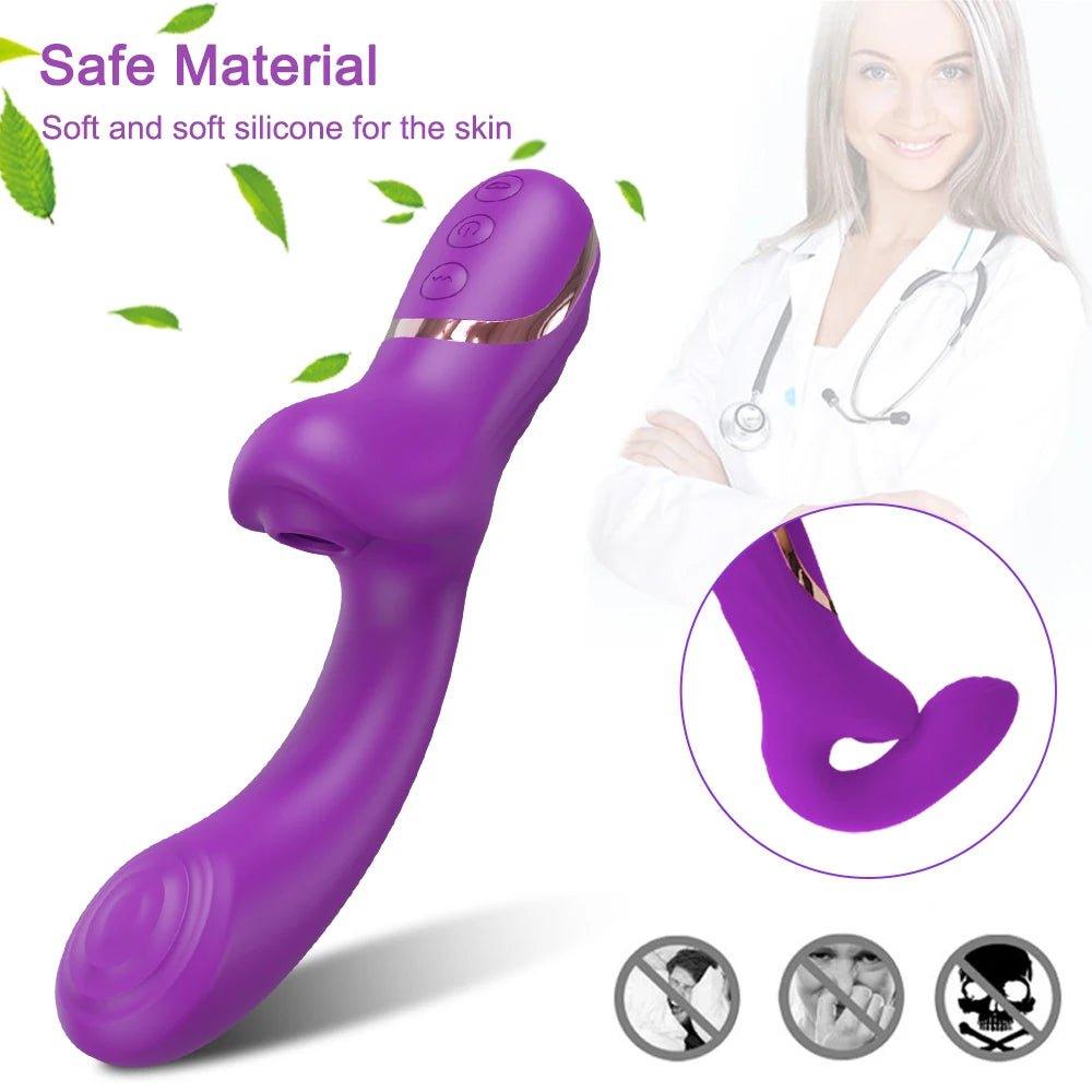 Clitoral suction vibrator with ergonomic curved body and compact size
