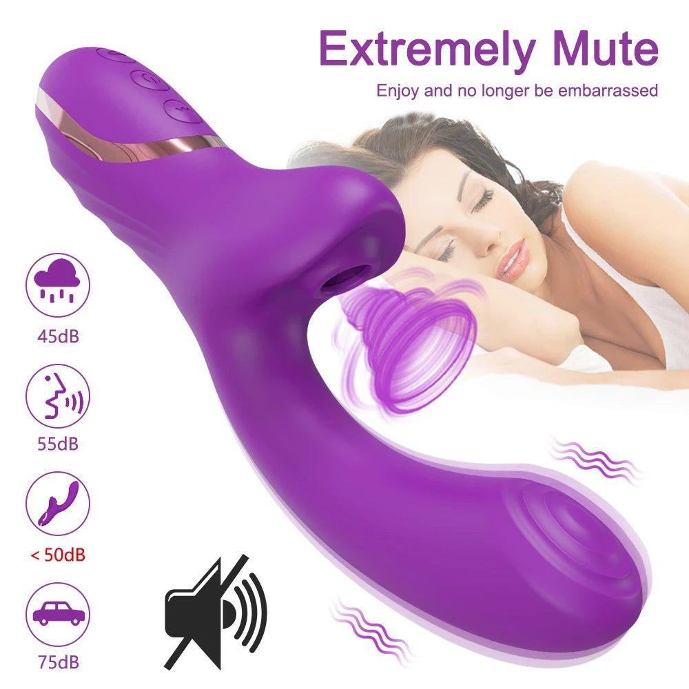 Pink sucking vibrator for women with magnetic charging port