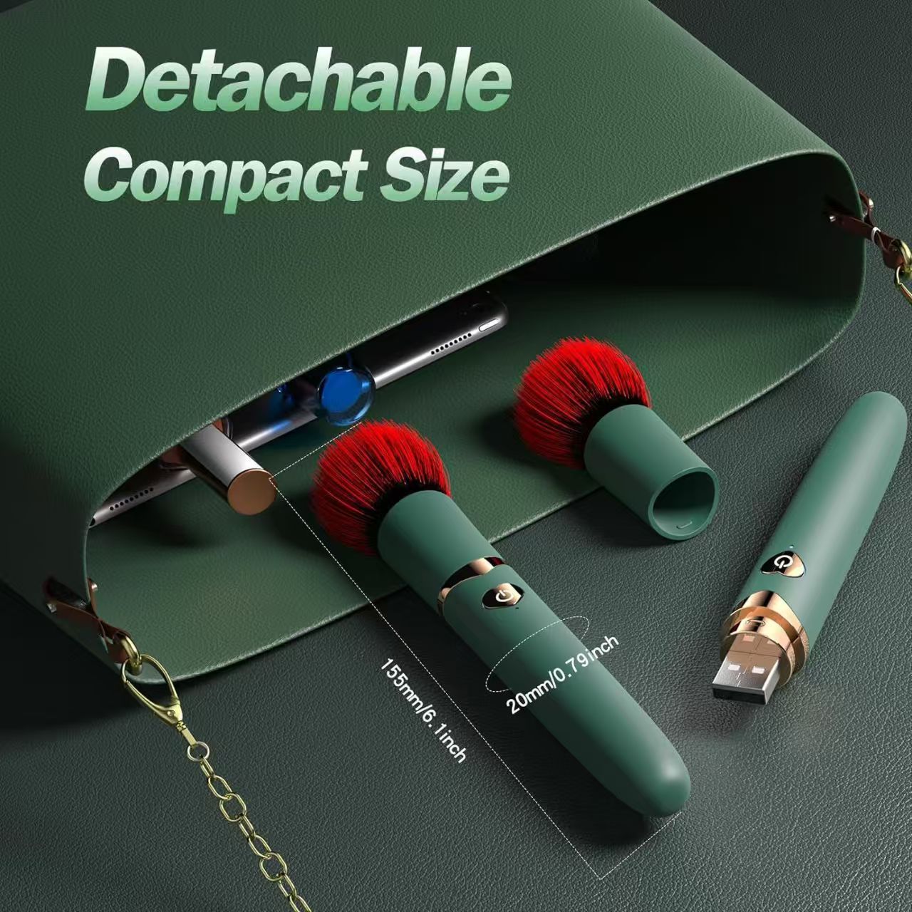 Side view showing flexible silicone brush head