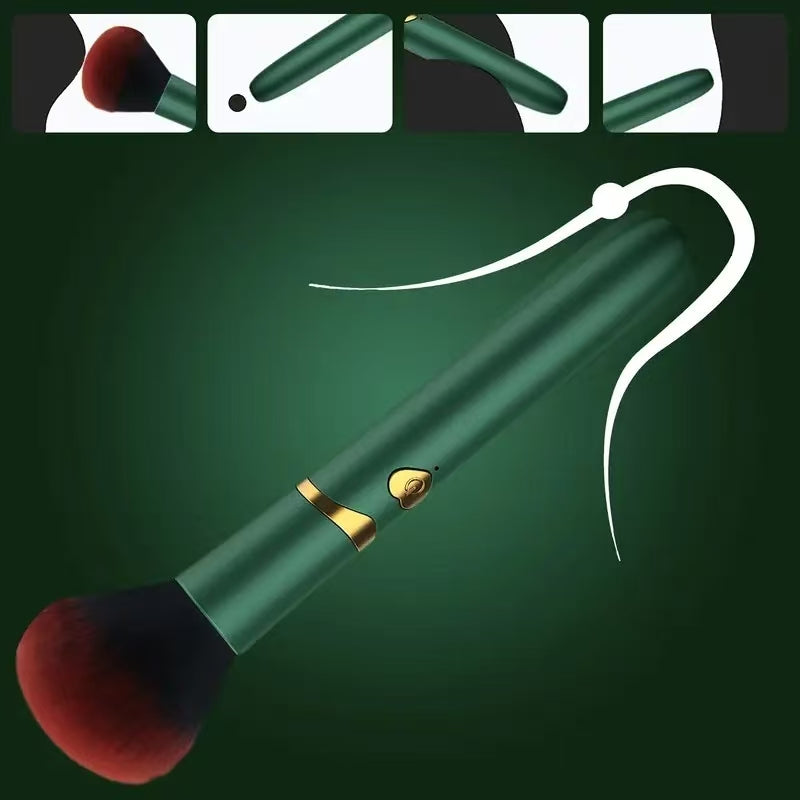 Rechargeable brush vibrator with smooth silicone handle