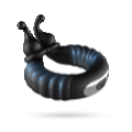 Animated GIF showing ABELE penis ring dual-motor vibration in action