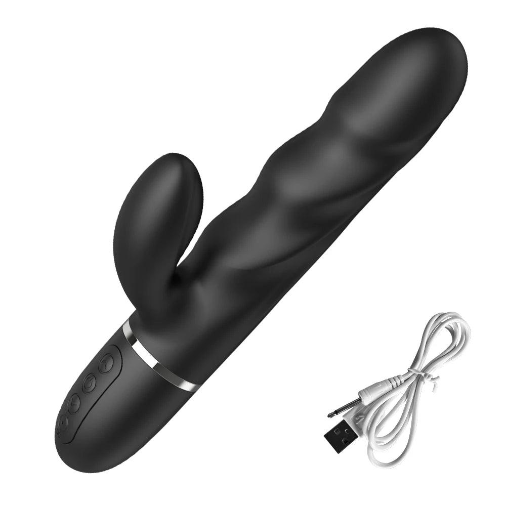 Full-length 24cm dildo vibrator shown standing with soft silicone body