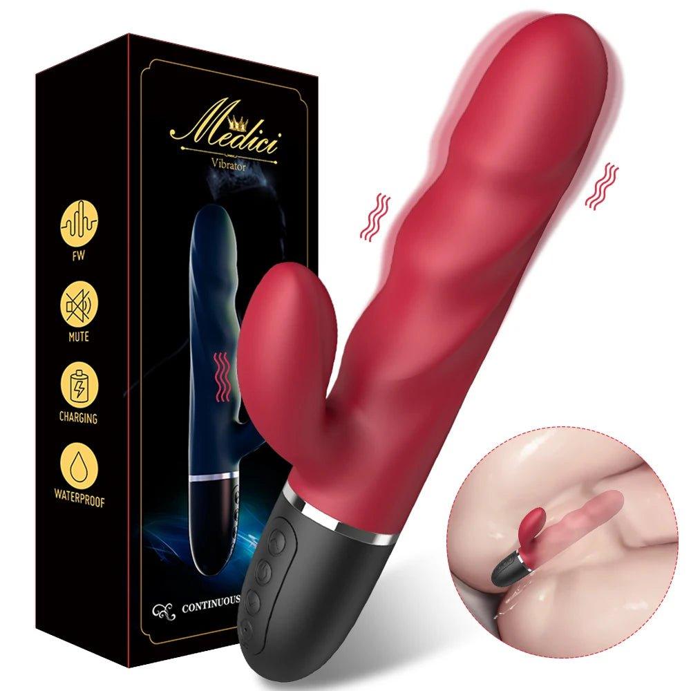 24cm big dildo rabbit vibrator shown in full front view