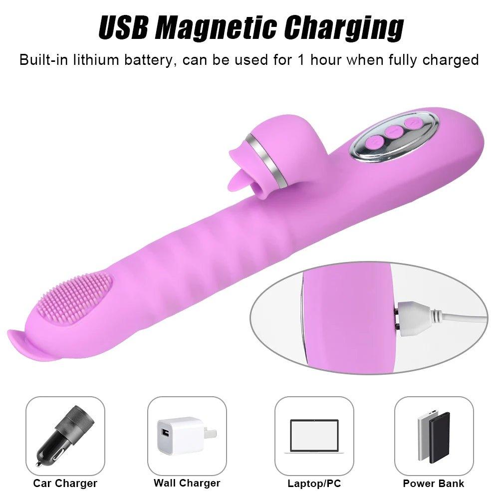 25cm Big Dildo Brush Vibrator - Seductiva