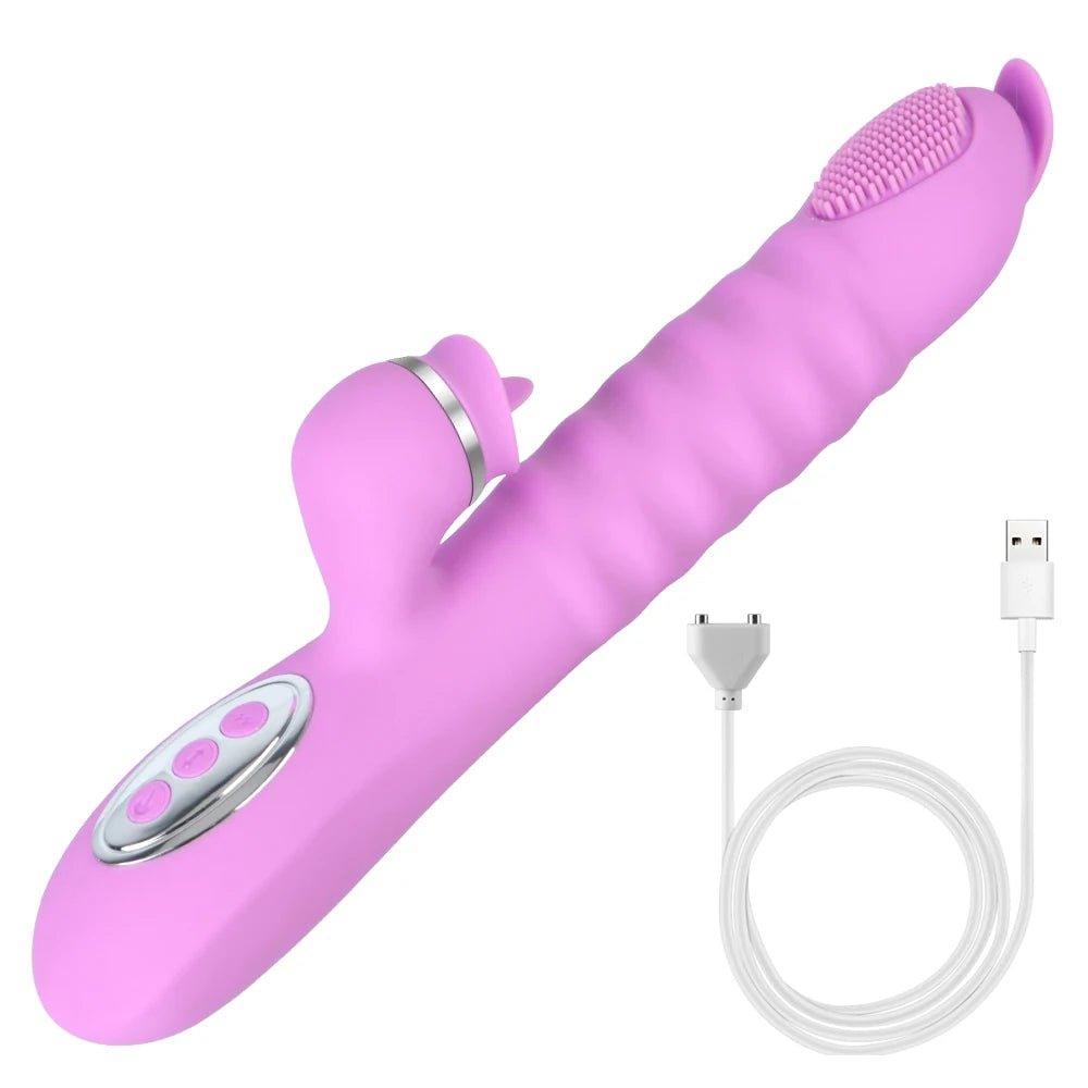 25cm brush-tip vibrator displayed with full product silhouette