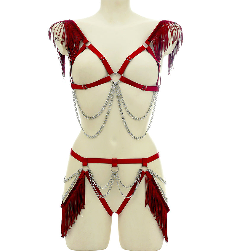 Harness Strap Sexy Hollow-out Women's Lingerie Set