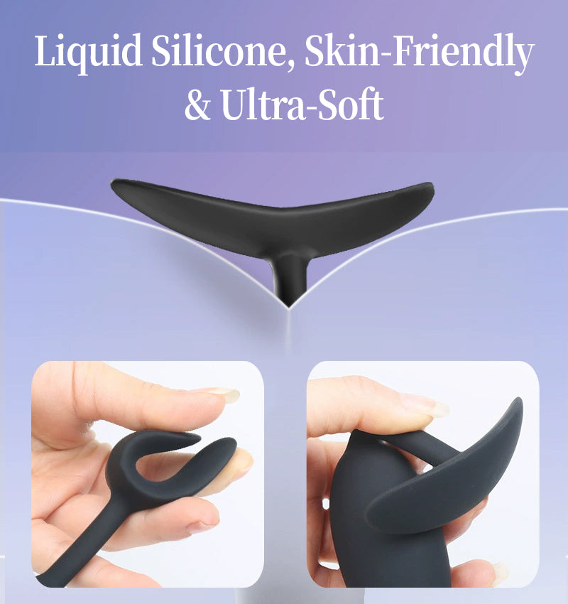 Liquid silicone soft unisex weighted butt plug wearable vibrator anal trainer
