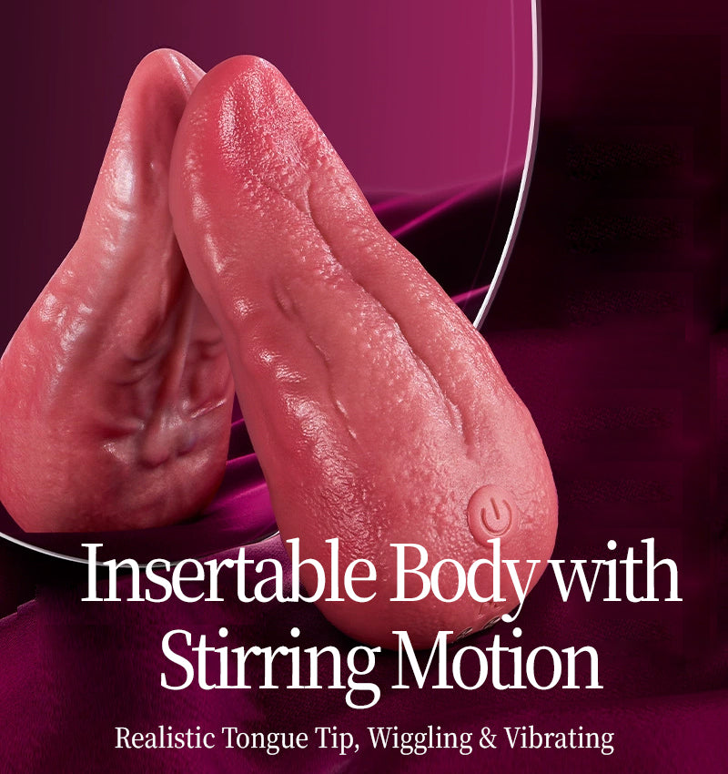 Licking Tongue Vibrator, Soft Insertable Clitoral & Vulva Stimulator, Female Orgasm Pleasure Toy for Masturbation