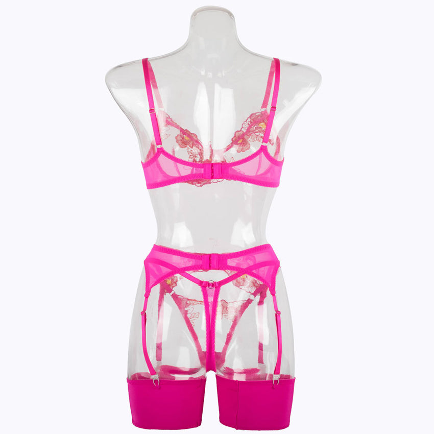 Underwire Contour Lace Embroidery Back Support Intimate Shaping Top