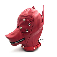 SM doghead-shaped detachable leather restraint head cover