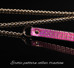 sm rose color patterned lustrous texture traction collar