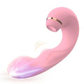 Pink clitoral vibrator showing tongue-like licking tip and suction opening