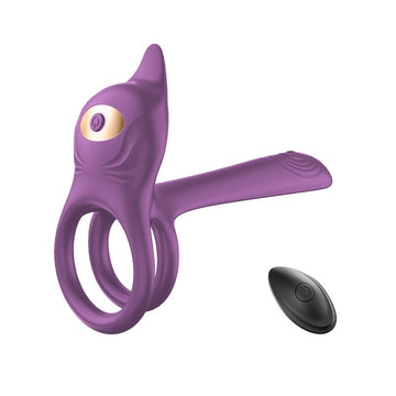 Black 3-in-1 multifunctional penis cock ring with soft silicone design shown on a clean background.