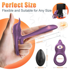 3 in 1 Multifunctional Penis Cock Ring with 10 Vibrating Modes - Seductiva