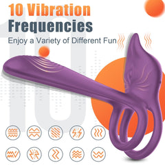 3 in 1 Multifunctional Penis Cock Ring with 10 Vibrating Modes - Seductiva