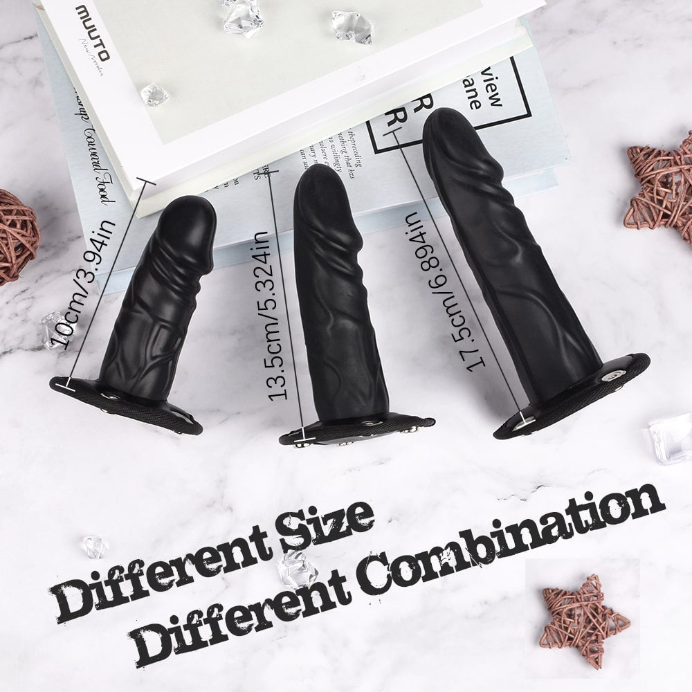 3 Removeable Silicone Double Sided Strapon Dildo with Harness Belt SM - Seductiva