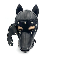 SM doghead-shaped detachable leather restraint head cover