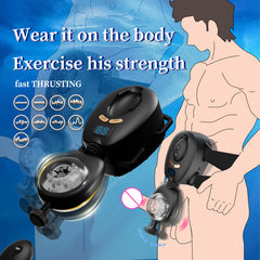 Samurai belt masturbator, wireless remote control, fully automatic, wearable, through-passage male sex masturbator