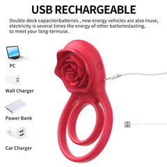 Multi Functional Double Penis Cock Rings with remote control