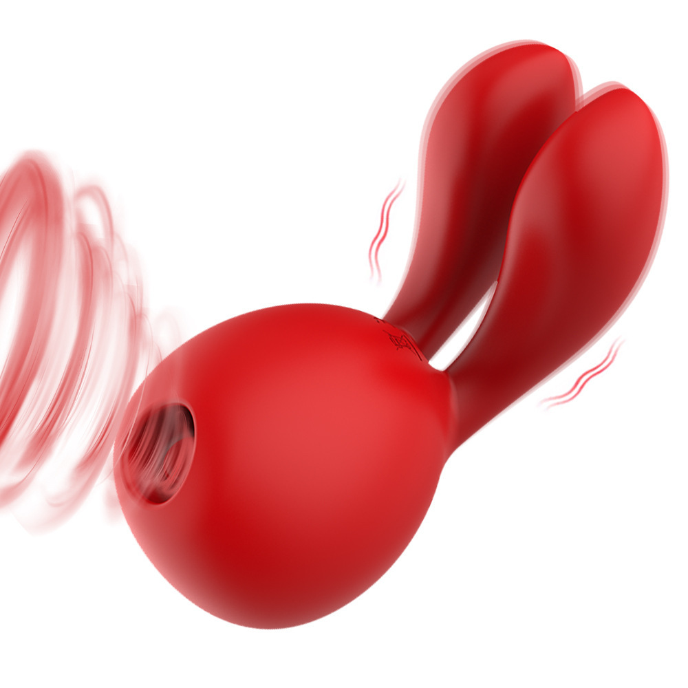 Silicone Rabbit Vibrator with Dual Sucking and Vibrating Functions