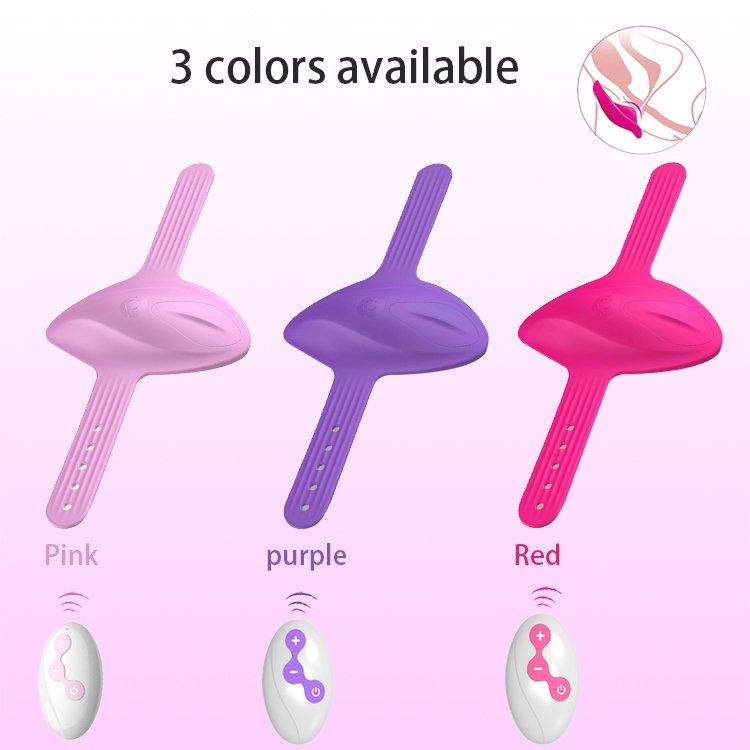 Three color options of wireless vibrator displayed side by side