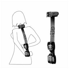 SM Leather backhand back handcuffs up and down bind