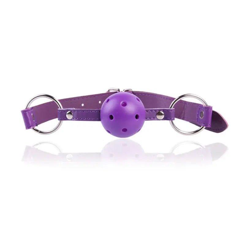 4 Colors Faux Leather Mouth Gag Adjustable Plastic Ball Adult Flirting Fetish Roleplay Game Props Couples BDSM Bondage Sex Toys - Seductiva