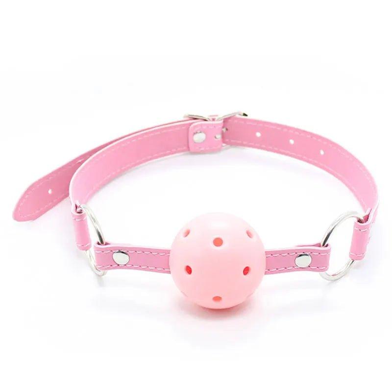 4 Colors Faux Leather Mouth Gag Adjustable Plastic Ball Adult Flirting Fetish Roleplay Game Props Couples BDSM Bondage Sex Toys - Seductiva