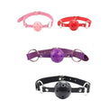 4 Colors Faux Leather Mouth Gag Adjustable Plastic Ball Adult Flirting Fetish Roleplay Game Props Couples BDSM Bondage Sex Toys - Seductiva