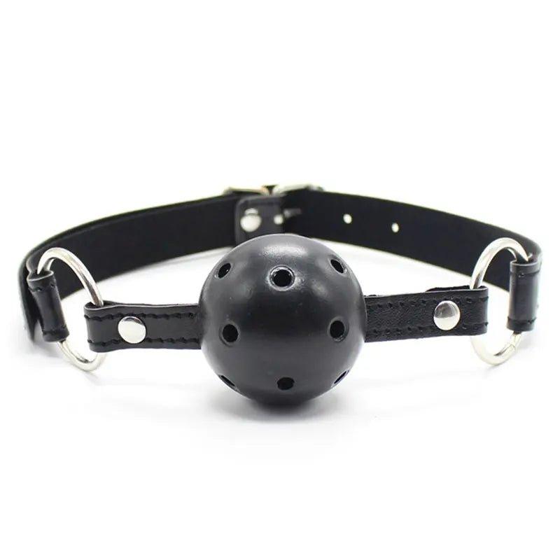 4 Colors Faux Leather Mouth Gag Adjustable Plastic Ball Adult Flirting Fetish Roleplay Game Props Couples BDSM Bondage Sex Toys - Seductiva