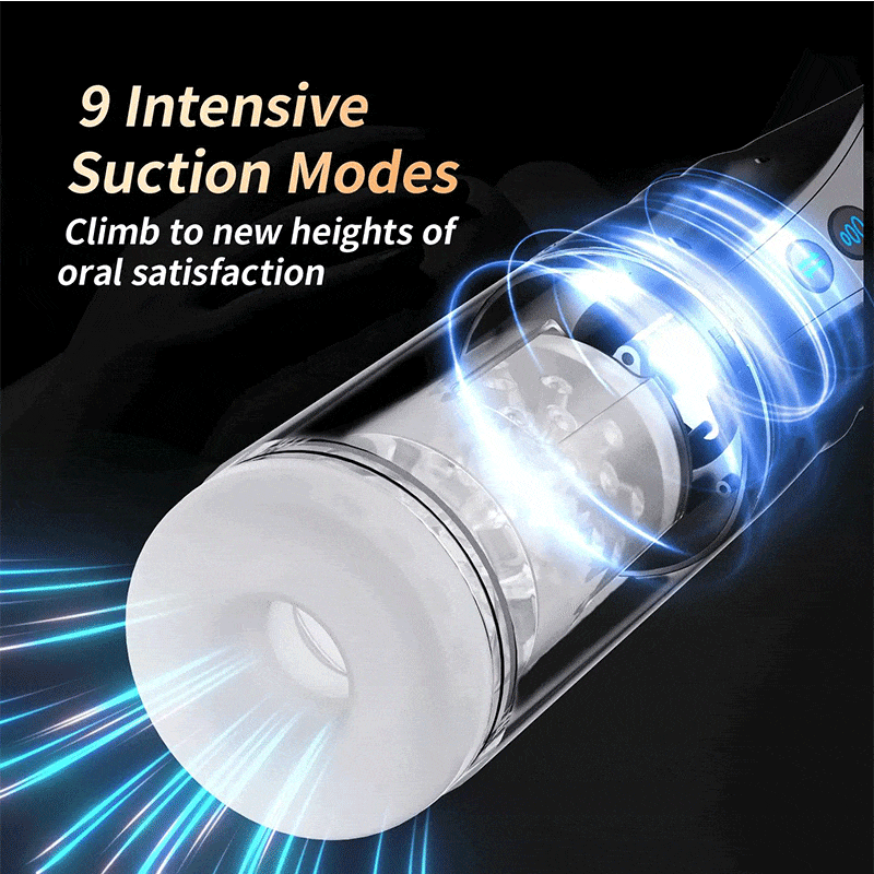 GIF demonstrating suction function of automatic male masturbator