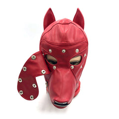 SM doghead-shaped detachable leather restraint head cover