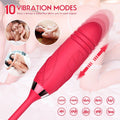 Pink rose vibrator shown with suction intensity and vibration control icons.