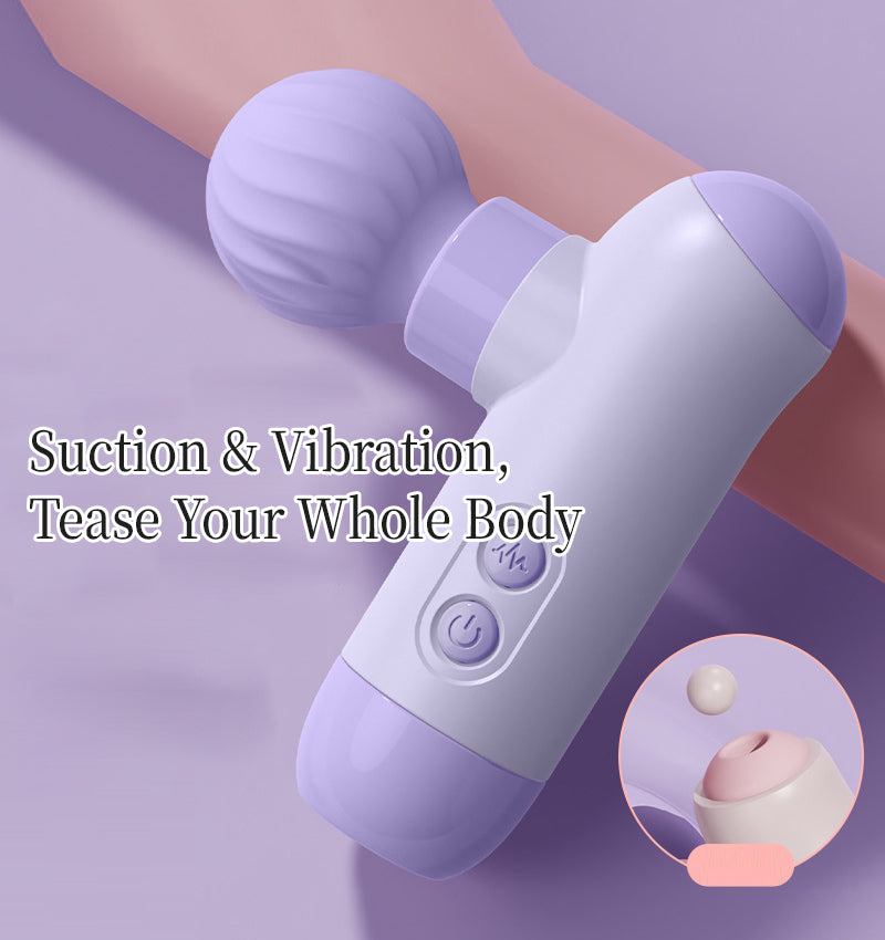 Dual-headed Tongue-Licking Vibrating Massager with Fascia Gun Function, USB Rechargeable