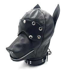 SM doghead-shaped detachable leather restraint head cover
