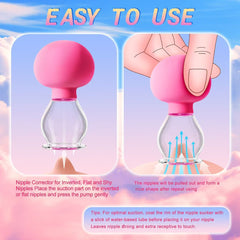 Nipple Sucker Adult Sex Toys 1 Pair BDSM Nipple Toys Stimulator for Couples Pleasure, Manual Suction Mini Foreplay Flirting Nipple Pump for Women Sex, Nipple Corrector for Inverted Flat Shy Nipples