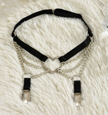 Punk heart-shaped erotic accessories women's garter