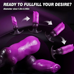 Inflatable Dildo Dog Knot Dildo, 1.5" to 2.5" Expanding Fantasy Monster Realistic Dildos for Anal Prostate Training Dilator, Huge  dog Dildos with Suction Cup