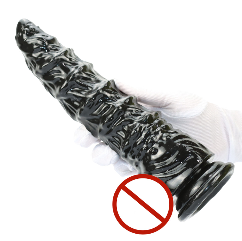 Thick silicone anal plug with deep threading design